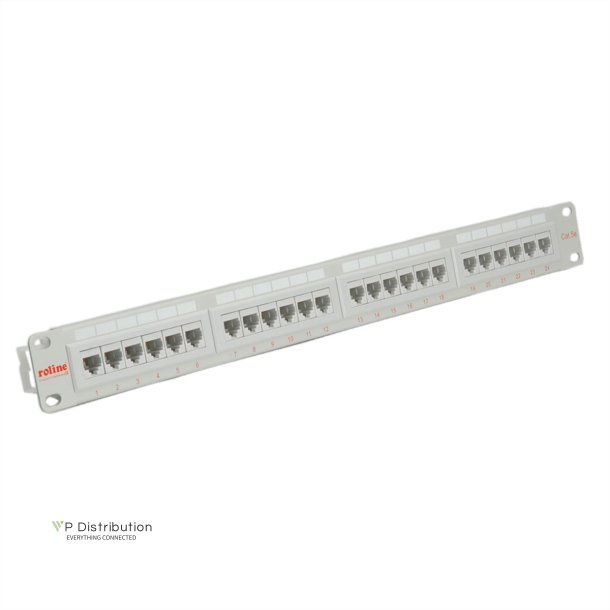 ROLINE Cat.5e (Class D) 19" Patch Panel, 24 Ports, UTP, grey