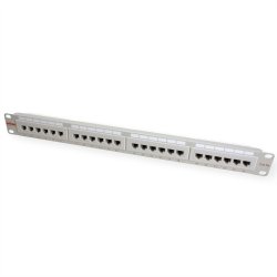 ROLINE Cat.5e (Class D) 19" Patch Panel, 24 Ports, UTP, grey