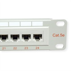 ROLINE Cat.5e (Class D) 19" Patch Panel, 24 Ports, UTP, grey