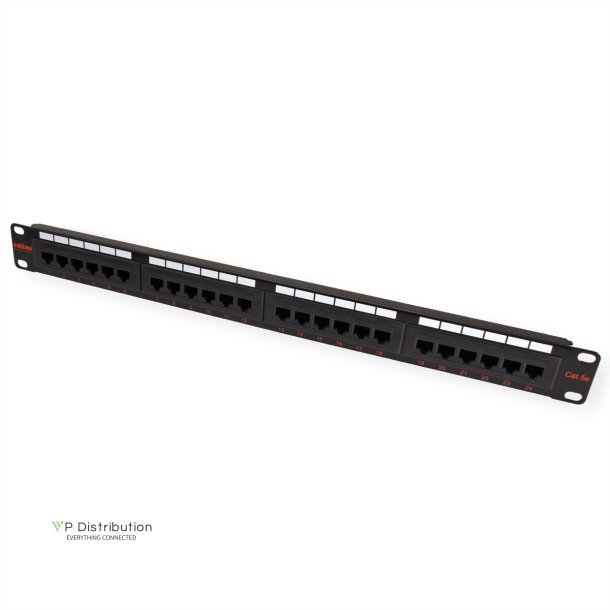 ROLINE Cat.5e (Class D) 19" Patch Panel, 24 Ports, UTP, black