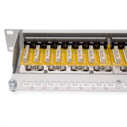ROLINE Cat.6 (Class E) 19" Patch Panel, 24 Ports, STP, grey