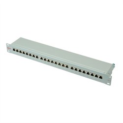 ROLINE Cat.6 (Class E) 19" Patch Panel, 24 Ports, STP, grey