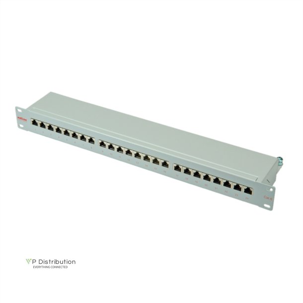 ROLINE Cat.6 (Class E) 19" Patch Panel, 24 Ports, STP, grey