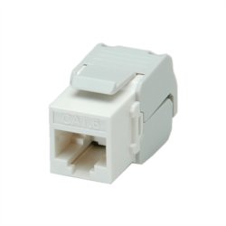 ROLINE Cat.6 (Class E) Keystone Jack, RJ-45, UTP, tool-free, white, white