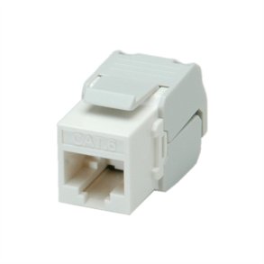 ROLINE Cat.6 (Class E) Keystone Jack, RJ-45, UTP, tool-free, white, white