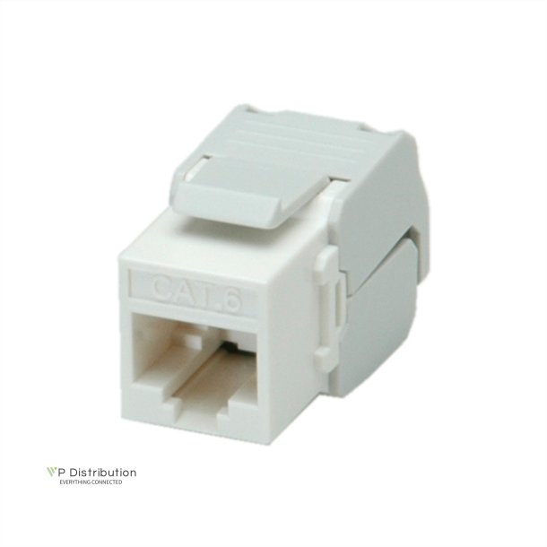 ROLINE Cat.6 (Class E) Keystone Jack, RJ-45, UTP, tool-free, white, white