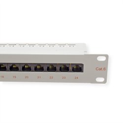 ROLINE Cat.6 (Class E) 19" Patch Panel, 24 Ports, UTP, grey