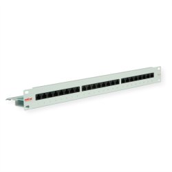 ROLINE Cat.6 (Class E) 19" Patch Panel, 24 Ports, UTP, grey