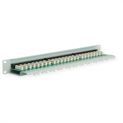 ROLINE Cat.6 (Class E) 19" Patch Panel, 24 Ports, UTP, grey