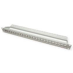 Keystone 19" Module frame UTP, Cat5/6 Cl.D/E, 24 Ports, blank, lightgrey