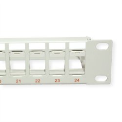 Keystone 19" Module frame UTP, Cat5/6 Cl.D/E, 24 Ports, blank, lightgrey