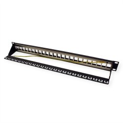 Keystone 19" Module frame Cat.5/6/6A, 24 Ports, STP, black
