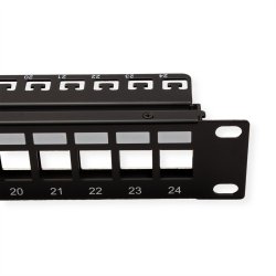 Keystone 19" Module frame Cat.5/6/6A, 24 Ports, STP, black