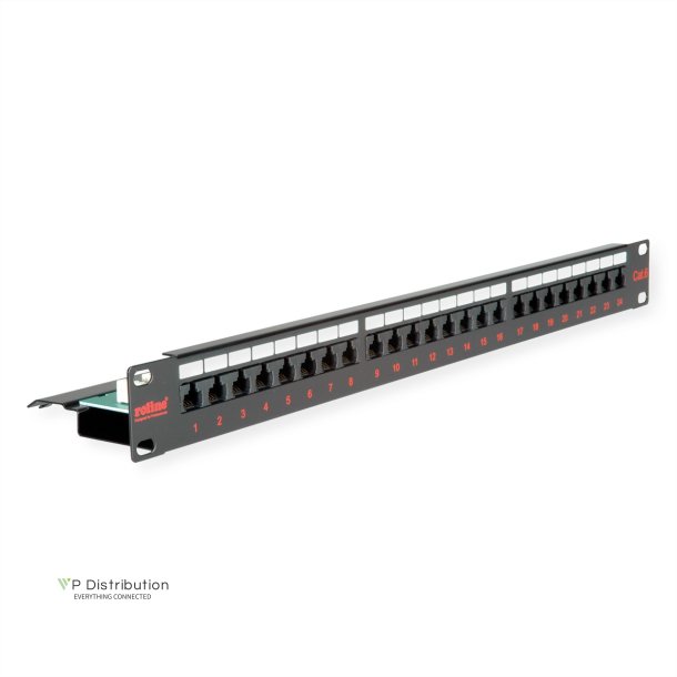 ROLINE Cat.6 (Class E) 19" Patch Panel, 24 Ports, UTP, black