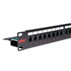 ROLINE Cat.6 (Class E) 19" Patch Panel, 24 Ports, UTP, black