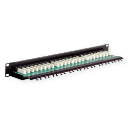 ROLINE Cat.6 (Class E) 19" Patch Panel, 24 Ports, UTP, black