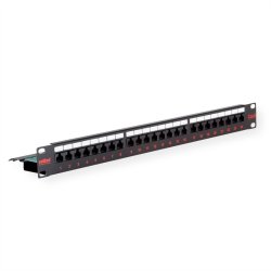 ROLINE Cat.6 (Class E) 19" Patch Panel, 24 Ports, UTP, black