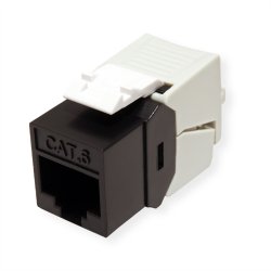 ROLINE Cat.6 (Class E) Keystone Jack SLIM, RJ-45, UTP, tool-free, black