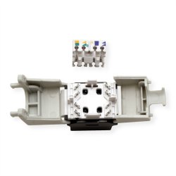 ROLINE Cat.6 (Class E) Keystone Jack SLIM, RJ-45, UTP, tool-free, black