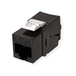ROLINE Keystone Jack, Cat.6A (Class EA), RJ-45, UTP, tool-free, SLIM, black