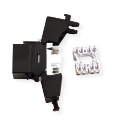 ROLINE Keystone Jack, Cat.6A (Class EA), RJ-45, UTP, tool-free, SLIM, black