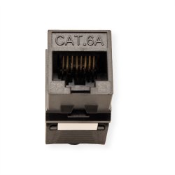 ROLINE Keystone Jack, Cat.6A (Class EA), RJ-45, UTP, tool-free, SLIM, black