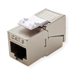 ROLINE Cat.6 (Class E) Keystone Jack, RJ-45, STP, SLIM, tool-free, silver