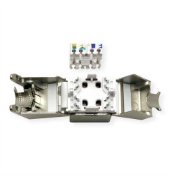 ROLINE Cat.6 (Class E) Keystone Jack, RJ-45, STP, SLIM, tool-free, silver