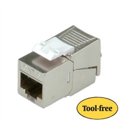 ROLINE Cat.6 (Class E) Keystone Jack, RJ-45, STP, SLIM, tool-free, silver