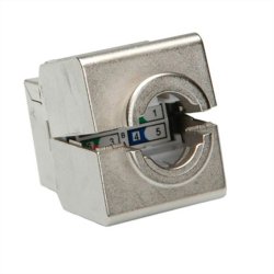 ROLINE Cat.6 (Class E) Keystone Jack, RJ-45, STP, tool-free, silver colour