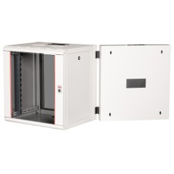 ROLINE 19-inch wall-mounted housing Pro 12 U, 600x600 WxD two-part swivelling grey