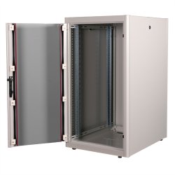 ROLINE 19-inch network cabinet Basic 22 U, 600x800 WxD glass door grey
