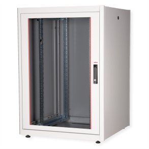ROLINE 19-inch network cabinet Basic 22 U, 800x800 WxD glass door grey
