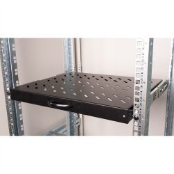 ROLINE 19-inch shelf 1 U, extendable 350 T 25 kg black