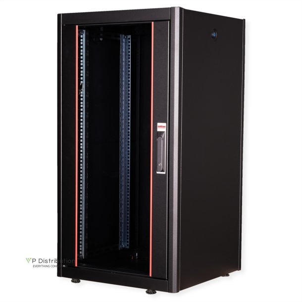 ROLINE 19-inch network cabinet Basic 22 U, 600x600 WxD Glass door black