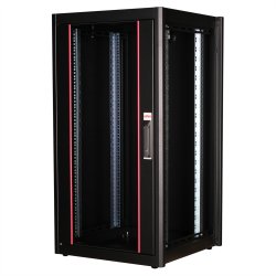 ROLINE 19-inch network cabinet Basic 22 U, 600x600 WxD Glass door black