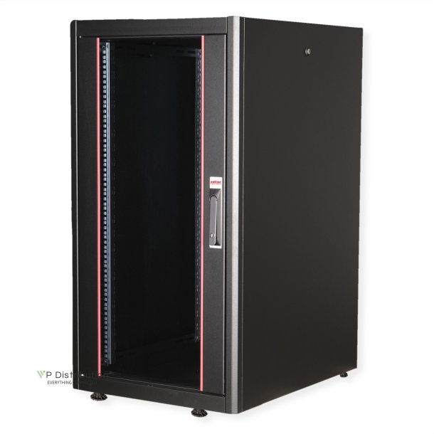 ROLINE 19-inch network cabinet Basic 22 U, 600x800 WxD Glass door black