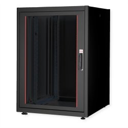 ROLINE 19-inch network cabinet Basic 22 U, 800x800 WxD glass door black