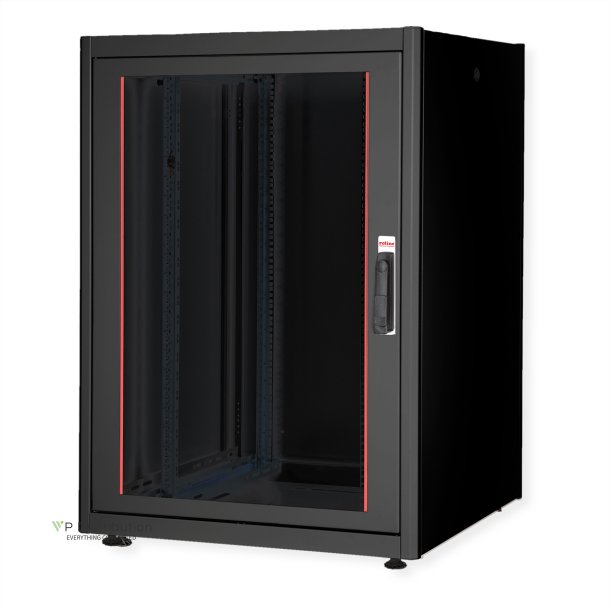 ROLINE 19-inch network cabinet Basic 22 U, 800x800 WxD glass door black