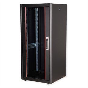 ROLINE 19-inch network cabinet Basic 26 U, 600x600 WxD glass door black