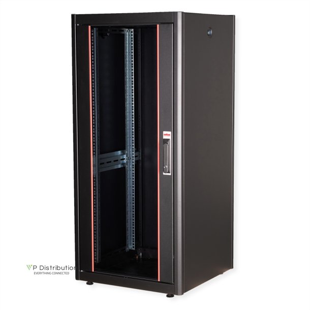 ROLINE 19-inch network cabinet Basic 26 U, 600x600 WxD glass door black