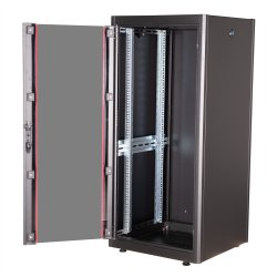 ROLINE 19-inch network cabinet Basic 26 U, 600x600 WxD glass door black