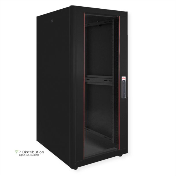 ROLINE 19-inch network cabinet Basic 26 U, 600x800 WxD glass door black