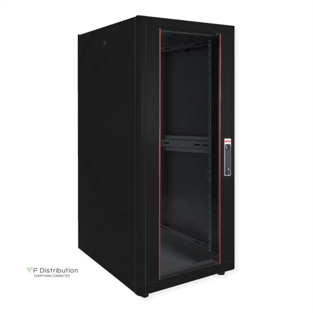 ROLINE 19-inch network cabinet Basic 32 U, 600x600 WxD glass door black