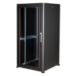 ROLINE 19-inch network cabinet Basic 32 U, 800x800 WxD Glass door black
