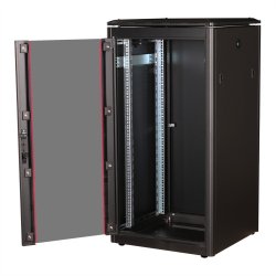 ROLINE 19-inch Network Cabinet Pro 22 U, 600x600 WxD glass door black
