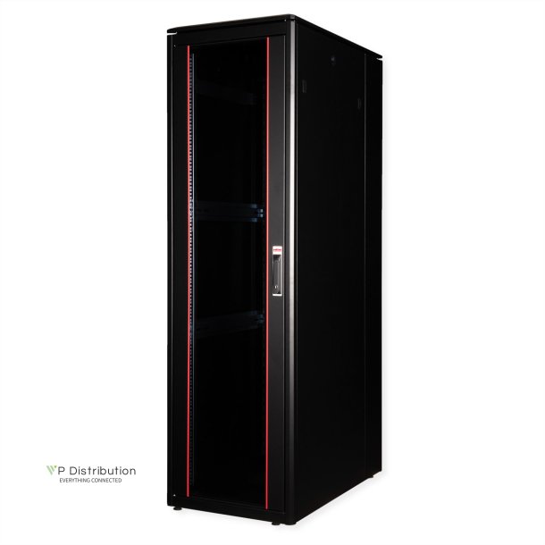 ROLINE 19-inch Network Cabinet Pro 42 U, 600x1000 WxD glass door black