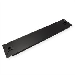 19" Blank Panel, Snap-in, 2U, Metal, RAL 9005 black