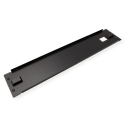 19" Blank Panel, Snap-in, 2U, Metal, RAL 9005 black