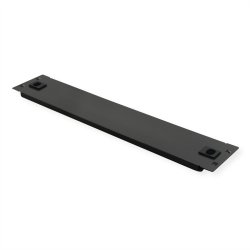 19" Blank Panel, Snap-in, 2U, Metal, RAL 9005 black